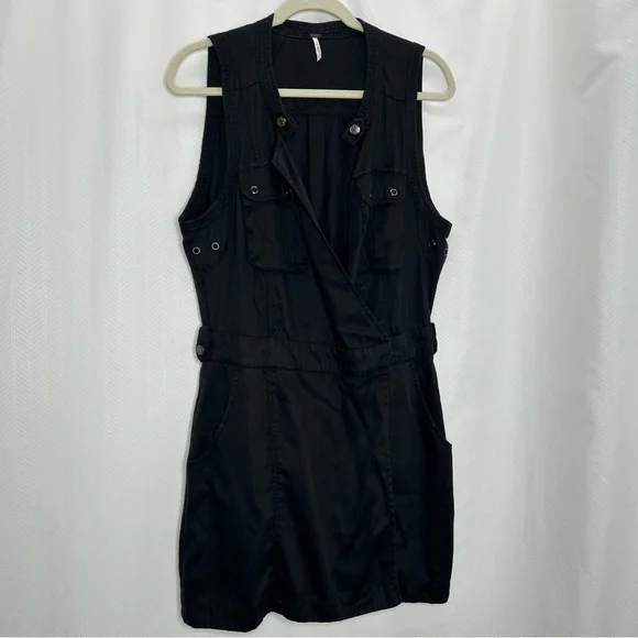 Free People | Dresses | Free People Black Desert Daylight Mini Wrap Dress |  Poshmark